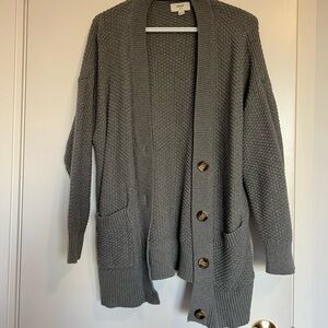 Aerie Gray Knit Cardigan Sweater